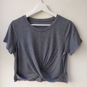 Lululemon Intended Crop Tee Gray Women's Medium